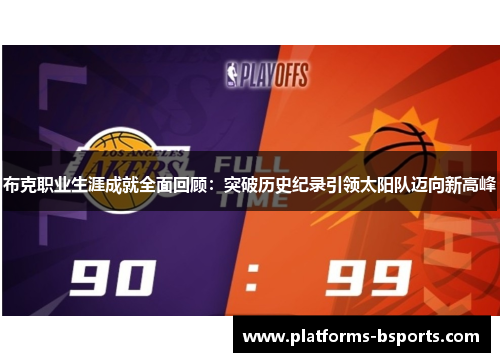 布克职业生涯成就全面回顾：突破历史纪录引领太阳队迈向新高峰